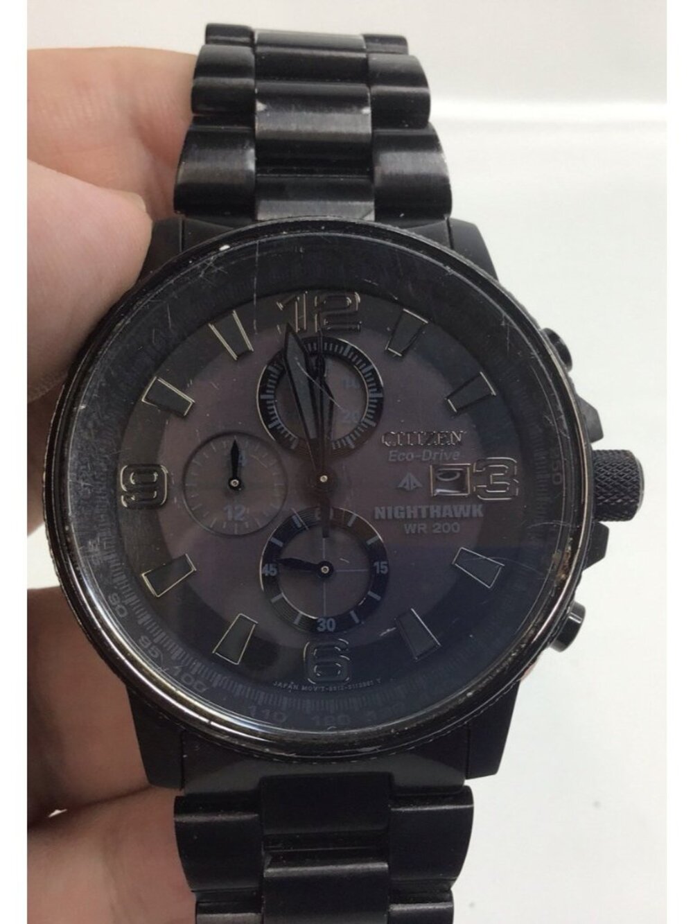 Citizen Eco-Drive Nighthawk WR 20BAR Chronograph Watch B612-S078245